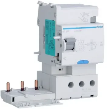 Hager BD RCD, 63A, 3 Pole, 30mA, Type A-HI, 500V - BD363 product image