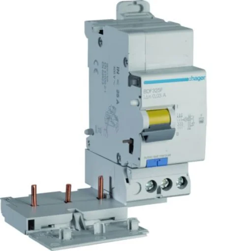 Hager BDF RCD, 25A, 3 Pole, 30mA, Type F, 500V - BDF325F product image