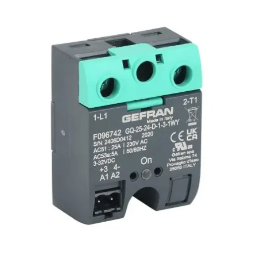 Gefran GQ Series Solid State Relay, 15 A Load, Surface Mount, 480 V ac Load, 32 V ac/dc Control - GQ-15-48-D-1-0 product image