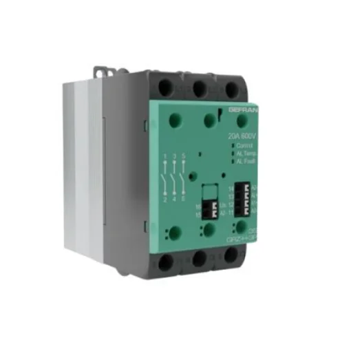 Gefran GRZ-H Series Solid State Relay 3 Phase, 10 A Load, DIN Rail, Panel Mount, 600 V ac Load, 32 V dc Control - GRZ-H-3P-3S-10-60-D-0-0-0 product image