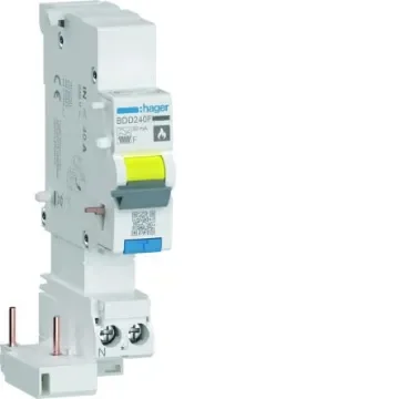 Hager BDD RCCB, 40A, 1P+N Pole, 30mA, Type F - BDD240F product image