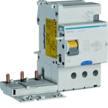 Hager BFF RCCB, 63A, 3 Pole, 300mA, Type F - BFF363 product image