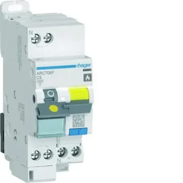 Hager ARC MCB, 2P, 6A, 500V AC, 3 kA Breaking Capacity - ARC706F product image