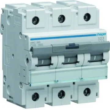 Hager HMC MCB, 3P, 100A, 400V AC, 15 Breaking Capacity - HMC390 product image