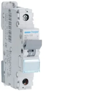 Hager NEN MCB, 1P, 6A, 230V AC, 10 kA Breaking Capacity - NEN106 product image