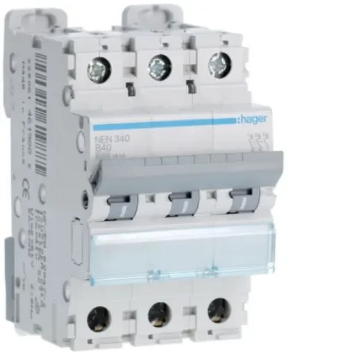 Hager NEN MCB, 3P, 40A, 400V AC, 10 Breaking Capacity - NEN340 product image