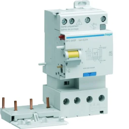 Hager BDH RCCB, 25A, 3P+N Pole, 30mA, Type A - BDH925F product image
