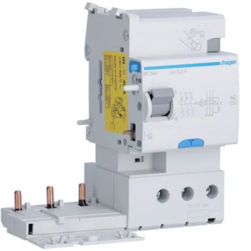 Hager BF RCCB, 40A, 3P Pole, 300mA, Type AC - BF341 product image