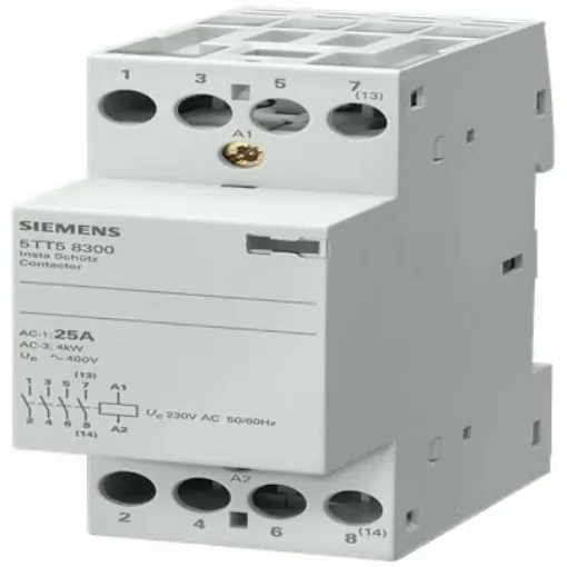 Siemens SENTRON 5TT5831 Contactor, 115 V AC Coil, 4-Pole, 25 A, 2000 W, 3NO + NC, 440 V AC - 5TT5831-1 product image