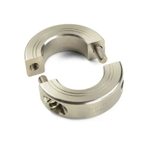 Ruland Shaft Collar, Two Piece, Clamp, Bore 80mm, OD 108mm, W 19mm, 303 Stainless Steel - MSPB-80-SS product image