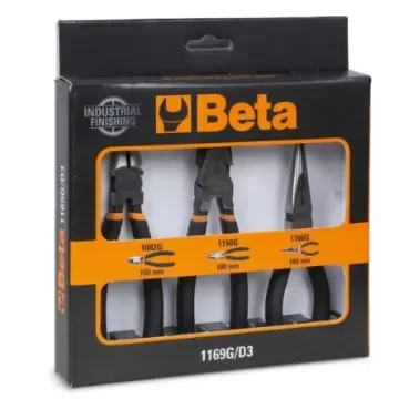 BETA 1169G/D3 3-Piece Plier Set, Straight Tip, 160 mm, 180 mm Overall product image
