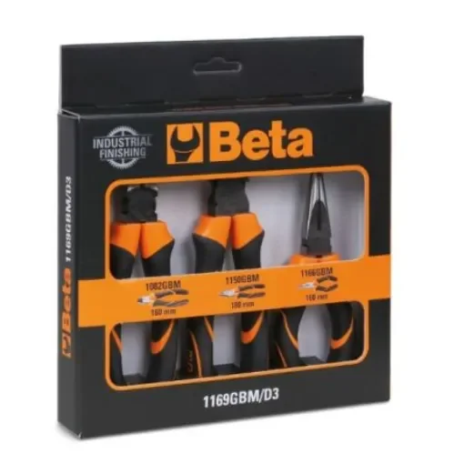 BETA 1169GBM/D3 3-Piece Plier Set, Straight Tip, 160 mm, 180 mm Overall product image