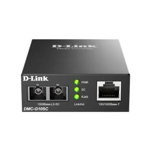 D-Link RJ45 Ethernet Media Converter, Single Mode, Single Mode 10km - DMC-G10SC/B product image