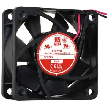 RS PRO Axial Fan, 24 V dc, DC Operation, 40.8m³/h, 3.5W, 120mA Max, 60 x 60 x 25mm - 6197100 product image