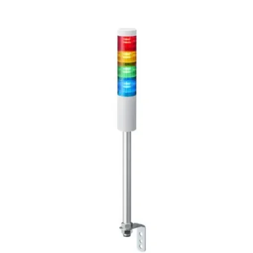 Patlite LR5 Series Red/Green/Amber/Blue Signal Tower, 4 Lights, 24 V dc, Pole Mount - LR5-402LENW-RYGB product image