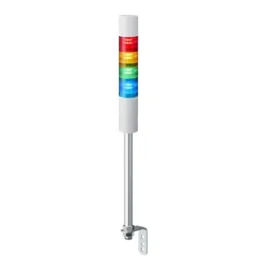 Patlite LR5 Series Red/Green/Amber/Blue Buzzer Signal Tower, 4 Lights, 24 V dc, Pole Mount - LR5-402LEBW-RYGB product image