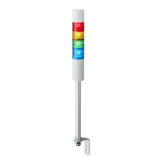 Patlite LR5 Series Red/Green/Amber/Blue Buzzer Signal Tower, 4 Lights, 24 V dc, Pole Mount - LR5-402LEBW-RYGB product image