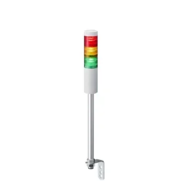 Patlite LR5 Series Amber, Green, Red Signal Tower, 3 Lights, 24 V dc, Pole Mount - LR5-302LENW-RYG product image