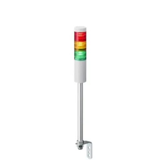 Patlite LR5 Series Amber, Green, Red Signal Tower, 3 Lights, 24 V dc, Pole Mount - LR5-302LENW-RYG product image