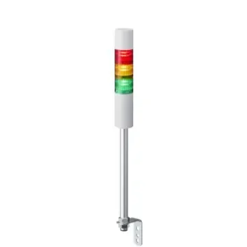 Patlite LR5 Series Amber, Green, Red Buzzer Signal Tower, 3 Lights, 24 V dc, Pole Mount - LR5-302LEBW-RYG product image