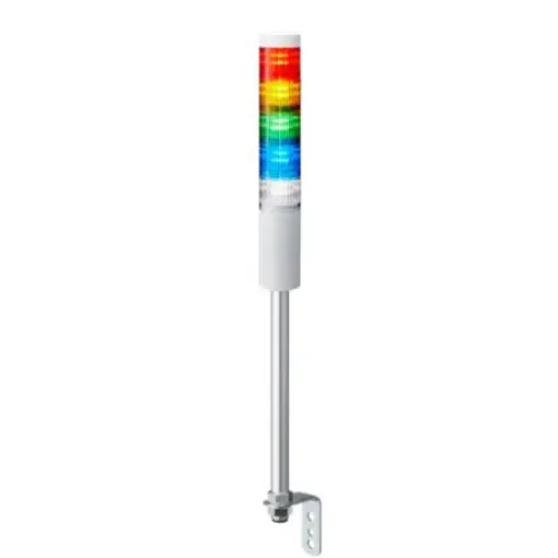Patlite LR5 Series Amber, Blue, Green, Red, White Signal Tower, 5 Lights, 24 V dc, Pole Mount - LR5-502LENW-RYGBC product image