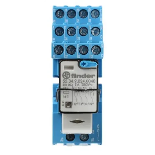 Finder 58 Series Interface Relay, DIN Rail Mount, 24V dc Coil, 4PDT, 4-Pole - 58.34.9.024.0050SMA product image