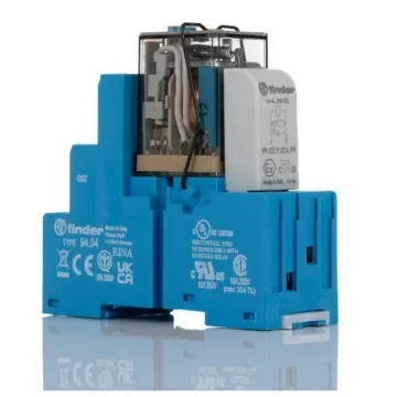 Finder 58 Series Interface Relay, DIN Rail Mount, 12V dc Coil, 4PDT, 4-Pole, 7A Load - 58.34.9.012.0050SMA product image