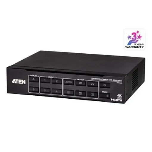 Aten 6 Port 4 Input 2 Output HDMI Switch 4096 x 2160 / 3840 x 2160 - VP2420 product image