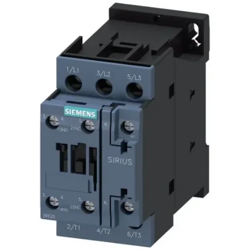 Siemens SIRIUS 3RT2 Contactor, 220 V ac Coil, 3-Pole, 38 A, 18.5 kW, 3NO, 690 V ac - 3RT2028-1AN60 product image