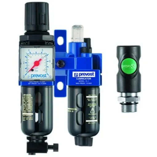 PREVOST G 1/4 Female FRL Assembly, 25µm Filtration Size Integrated Pressure Gauge - KTB SM1IS product image