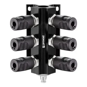 PREVOST Aluminium Female Wall Bracket With Safety Quick Connect Couplings, G 3/4 Female Female Thread - MF 104S6CS product image