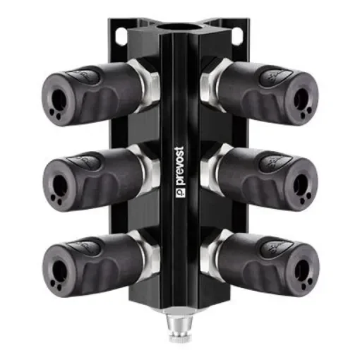 PREVOST Aluminium Female Wall Bracket With Safety Quick Connect Couplings, G 3/4 Female Female Thread - MF 104S6CS product image