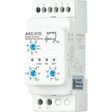 ENTES Current Monitoring Relay, 1 Phase, SPDT, DIN Rail - AKC-01D product image