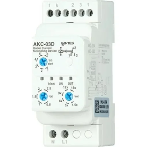 ENTES Current Monitoring Relay, 1 Phase, SPDT, DIN Rail - AKC-03D product image