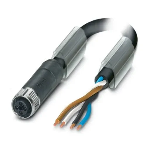 Phoenix Contact 0-PUR/M12FST, SAC-4P-20 1.5 mm² 4 Core Power Cable, Black/Grey Polyurethane PUR, 20m - 1421305 product image