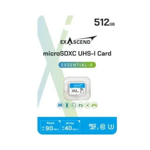 Exascend 512 GB MicroSD Micro SD Card, Class 10 - ES512GTFU3MP product image