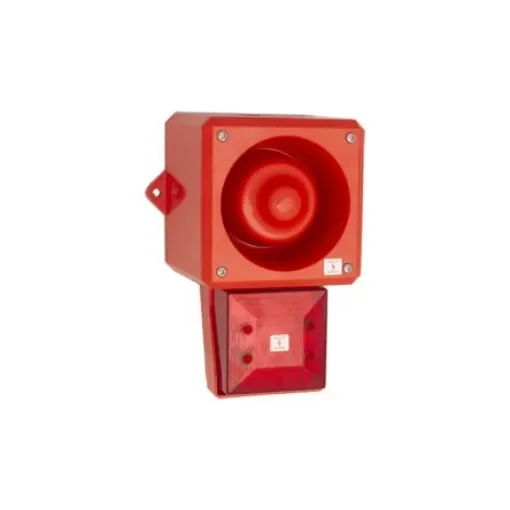 Moflash YL5IS Hi-Vis Series Red Beacon, 16.2 To 26.4 V, IP66, Base-mounted, 105dB at 1 Metre - 245541 product image