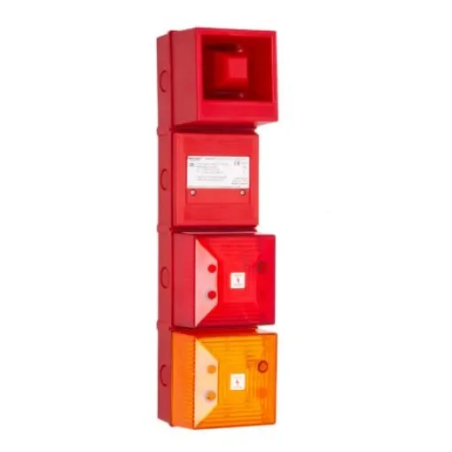 Moflash YL4IS Series Amber, Red Sounder Beacon, 24 V dc, IP65, Base-mounted - 245548 product image