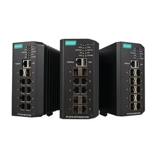 MOXA PT-G510-4GTX4GSFP-PHR-WV, Managed 10 Port Ethernet Switch RJ-45 product image