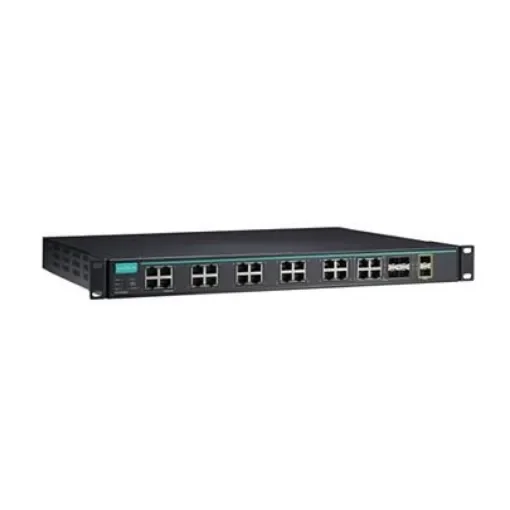 MOXA ICS-G7526A-2XG-HV-HV-T, Managed 26 Port Ethernet Switch USB product image