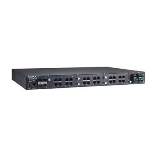 MOXA RKS-G4028-PoE-4GS-2LV-T, Managed 28 Port Ethernet Switch With PoE RJ-45 product image