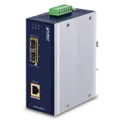 Planet RJ45 Ethernet Media Converter, Copper, 10/100/1000Mbit/s, Full Duplex - IGUP-1205AT product image