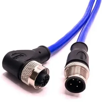 Mueller Electric Straight Male 4 way M12 to Right Angle Female 4 way M12 Actuator/Sensor Cable, 10m - C4AD81M010 product image