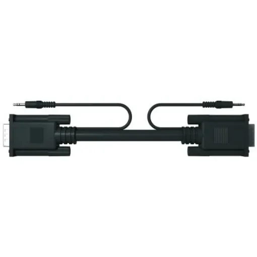 S2Ceb-Groupe Cae Male 3.5 mm Plug to Male 3.5mm Stereo Jack, VGA  Cable, 20mm Black - CSVGAJ120N product image
