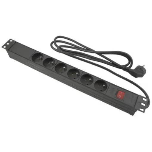 CAE Multimedia Connect Schuko 8 Gang Power Distribution Unit, 2m Cable, 16A, 250 V ac - 49BP6I product image
