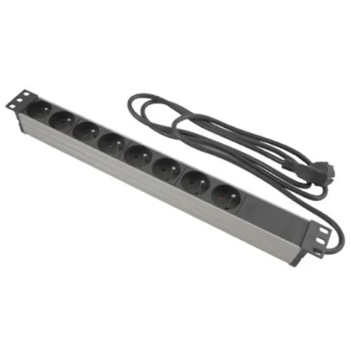 CAE Multimedia Connect Schuko 8 Gang Power Distribution Unit, 2m Cable, 16A, 250 V ac - 49BM8PM product image