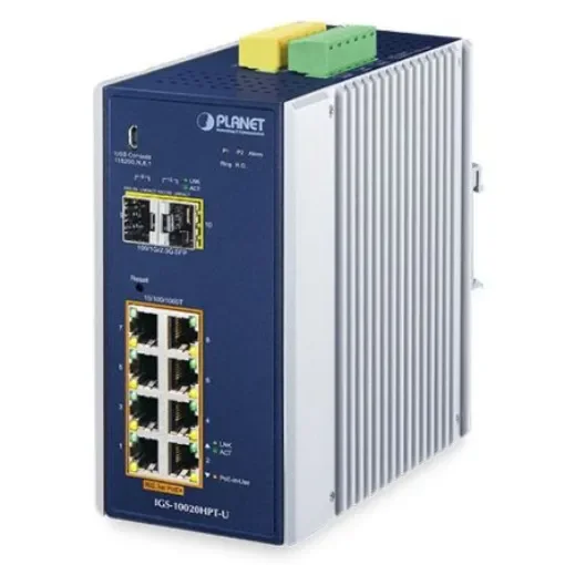 Planet IGS-10020HPT-U, Managed Switch 8 Port Network Switch With PoE RJ-45 product image