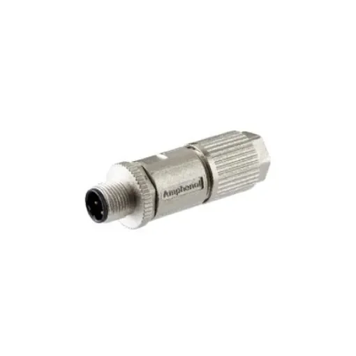 Amphenol Industrial Industrial Circular Connectors, 4 Contacts, Cable Mount, M12 Connector, Plug, Male, IP68, MSDS - MSDS-04BMMD-SL8001 product image