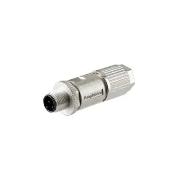 Amphenol Industrial Industrial Circular Connectors, 4 Contacts, Cable Mount, M12 Connector, Plug, Male, IP68, MSAS - MSAS-04BMMD-SL8001 product image