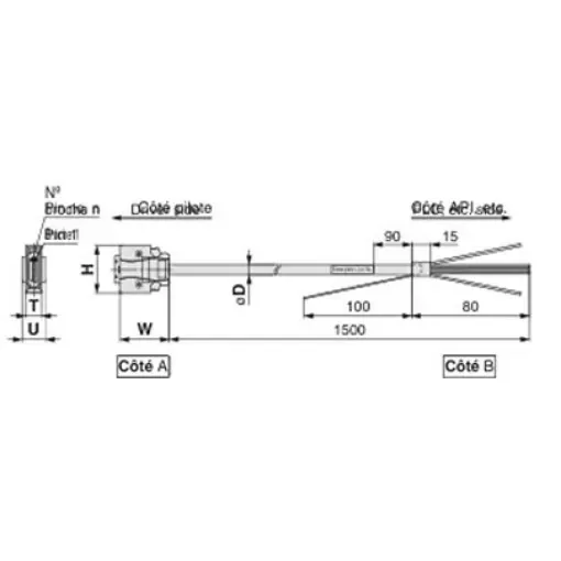 SMC LEC Series Cable for Use with LECSA/LECS-T, 1.5m Length,LEC-CSNS-1 product image